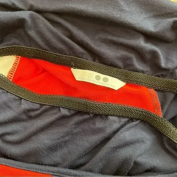 Three Dots Red, White, and Blue Color Block Hi Lo Dress size S - Picture 9 of 13